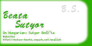 beata sutyor business card